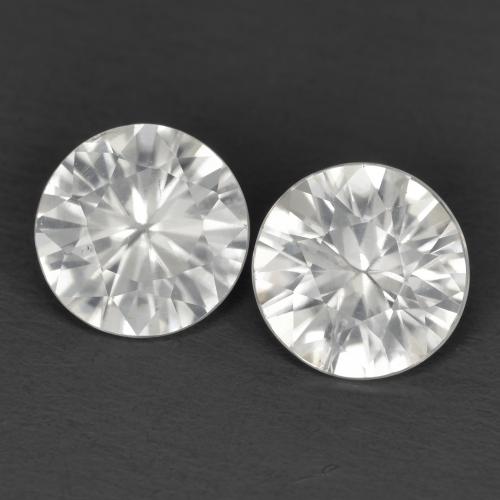Pedras preciosas de zircão branco natural de 2,15 ct, corte redondo, VS