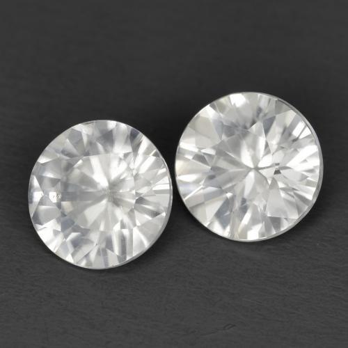 Pedras preciosas de zircão branco natural de 2,15 ct, corte redondo, VS