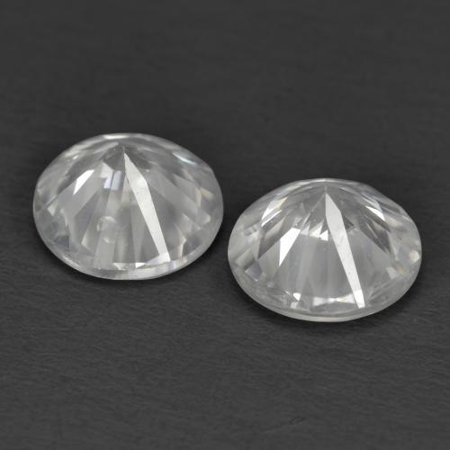 Pedras preciosas de zircão branco natural de 2,15 ct, corte redondo, VS