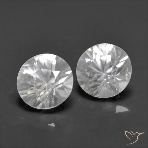 Pedras preciosas de Zircão Branco natural de 1.31 ct, Redondo, VS