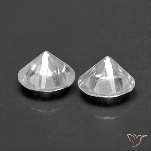 Pedras preciosas de Zircão Branco natural de 1.31 ct, Redondo, VS