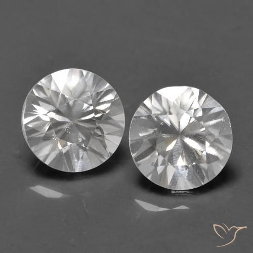 1.51ctw Natural Branco Zircão, Redondo, VVS-VS