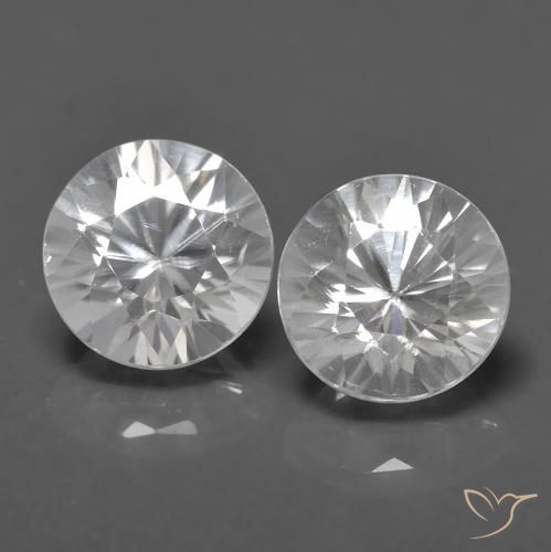 1.58ctw Natural Branco Zircão, Redondo, VVS-VS