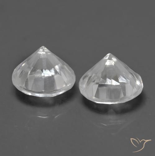 Pedras preciosas de Zircão Branco natural de 1.58 ct, Redondo, VVS-VS