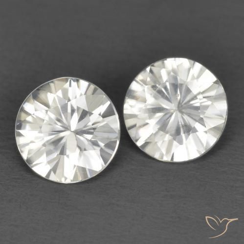 Pedras preciosas de Zircão Branco natural de 1.30 ct, Corte Redondo, VS