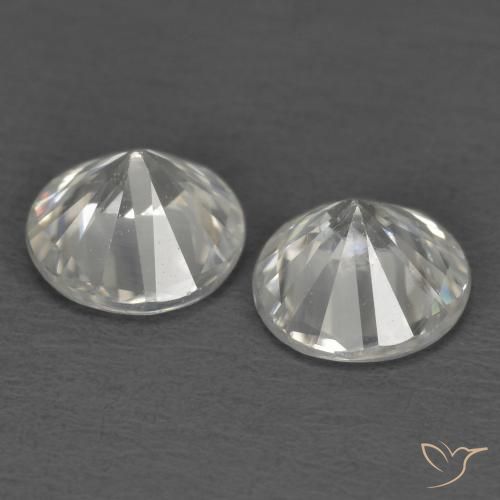 Pedras preciosas de Zircão Branco natural de 1.30 ct, Corte Redondo, VS