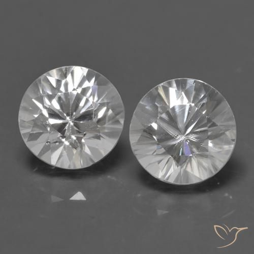 1.50ctw Natural Branco Zircão, Redondo, VS