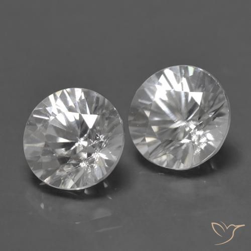 Pedras preciosas de Zircão Branco natural de 1.50 ct, Redondo, VS