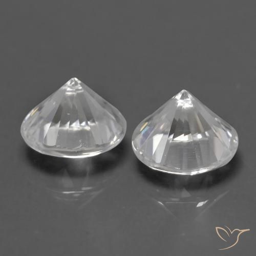 Pedras preciosas de Zircão Branco natural de 1.50 ct, Redondo, VS
