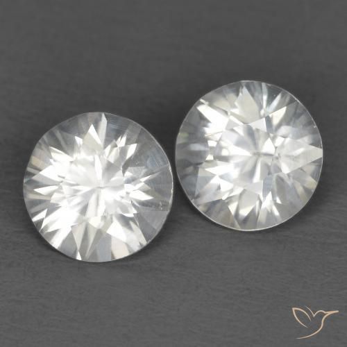 Pedras preciosas de Zircão Branco natural de 1.31 ct, Redondo, VS