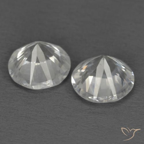 Pedras preciosas de Zircão Branco natural de 1.31 ct, Redondo, VS
