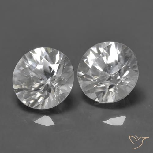 Pedras preciosas de Zircão Branco natural de 1.46 ct, Redondo, VS