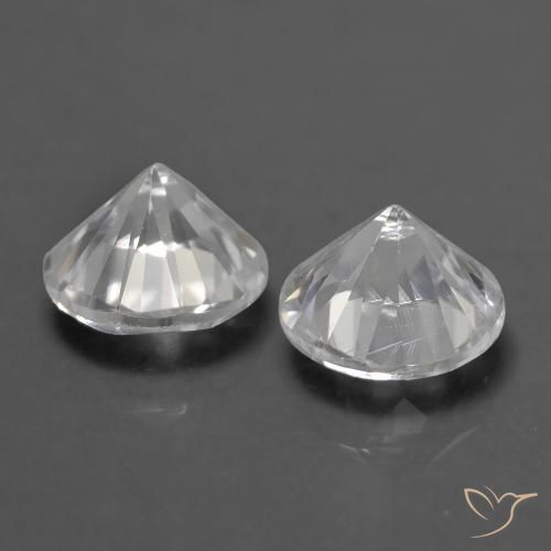 Pedras preciosas de Zircão Branco natural de 1.46 ct, Redondo, VS