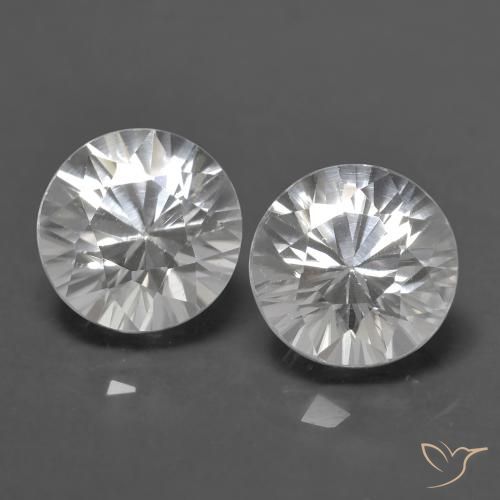 1.57ctw Natural Branco Zircão, Redondo, VVS-VS