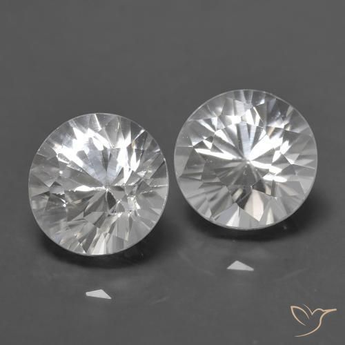Pedras preciosas de Zircão Branco natural de 1.57 ct, Redondo, VVS-VS