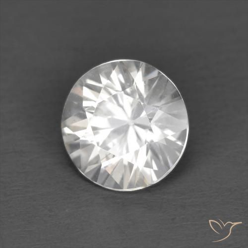 Zircão Branco Natural 1.24ct, Redondo, VS