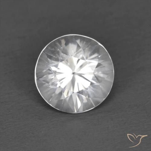 1.26ct Natural Branco Zircão, Redondo, VVS-VS