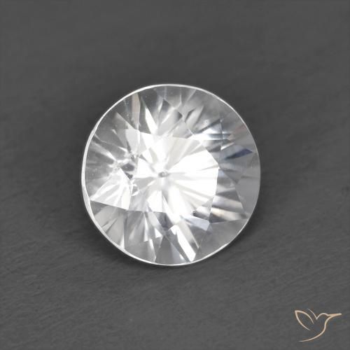 Zircão Branco Natural 1.26ct, Redondo, VVS-VS