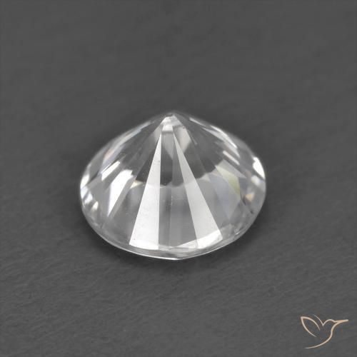 Zircão Branco Natural 1.26ct, Redondo, VVS-VS