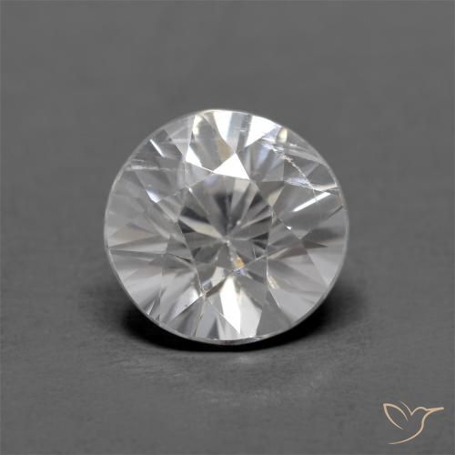 1.26ct Natural Branco Zircão, Redondo, VS
