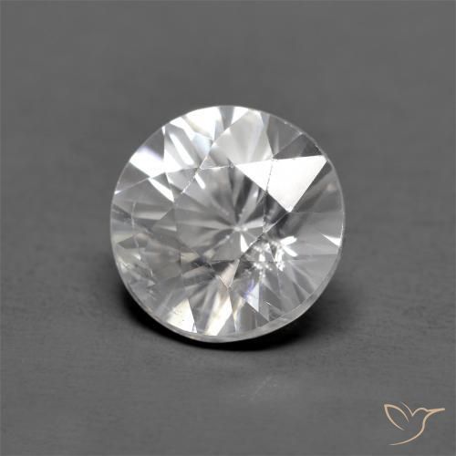 Zircão Branco Natural 1.26ct, Redondo, VS
