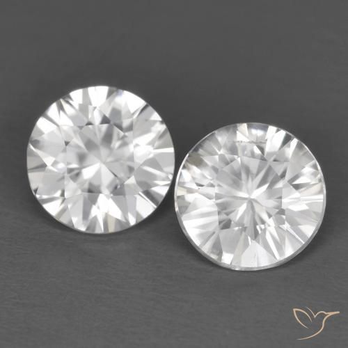 2.27ctw Natural Branco Zircão, Redondo, VVS