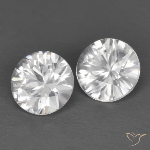 Pedras preciosas de Zircão Branco natural de 2.27 ct, Redondo, VVS