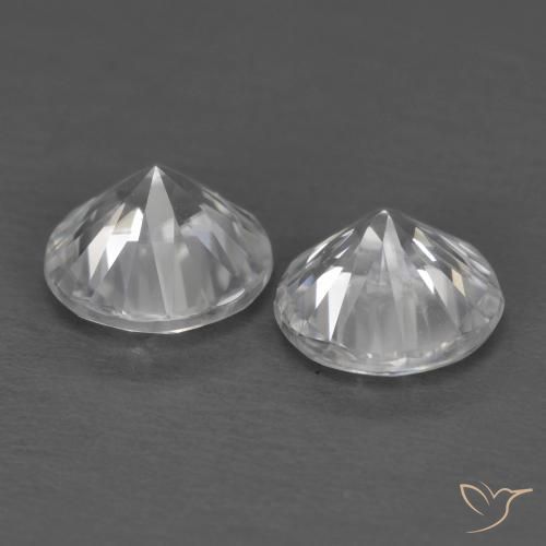 Pedras preciosas de Zircão Branco natural de 2.27 ct, Redondo, VVS