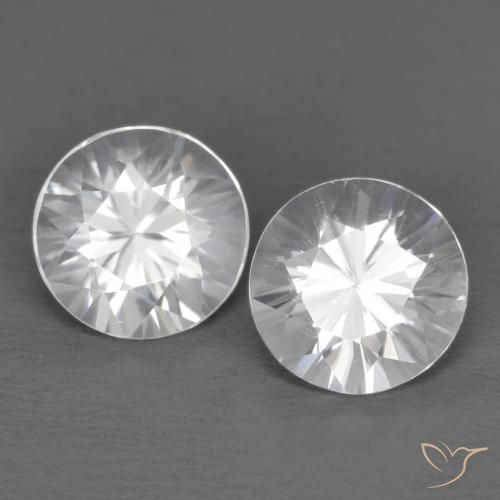 2.49ctw Natural Branco Zircão, Redondo, VVS