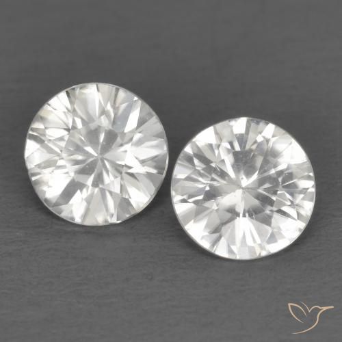 1.35ctw Natural Branco Zircão, Redondo, VS