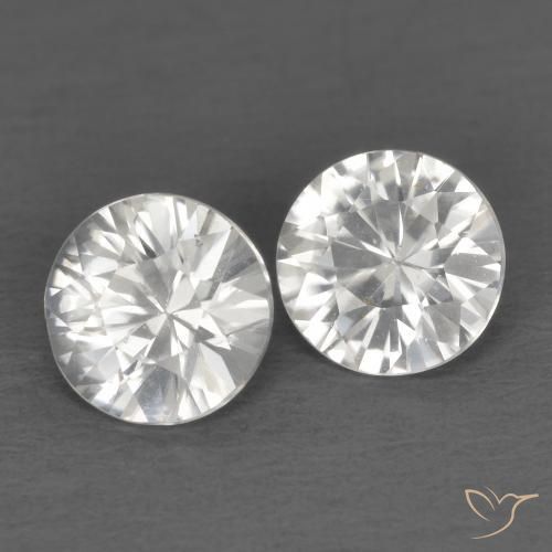 Pedras preciosas de Zircão Branco natural de 1.35 ct, Redondo, VS