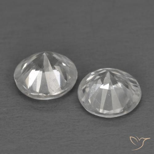 Pedras preciosas de Zircão Branco natural de 1.35 ct, Redondo, VS