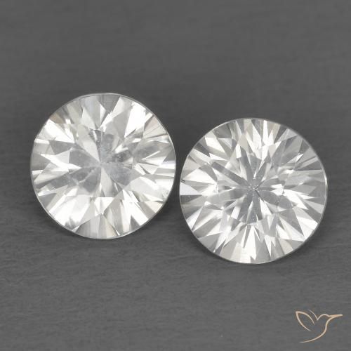 1.34ctw Natural Branco Zircão, Redondo, VS