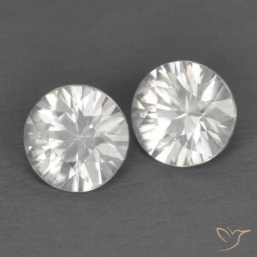 Pedras preciosas de Zircão Branco natural de 1.34 ct, Redondo, VS