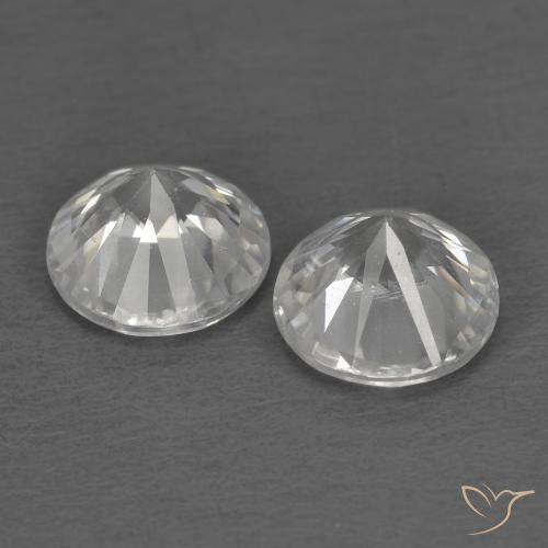 Pedras preciosas de Zircão Branco natural de 1.34 ct, Redondo, VS