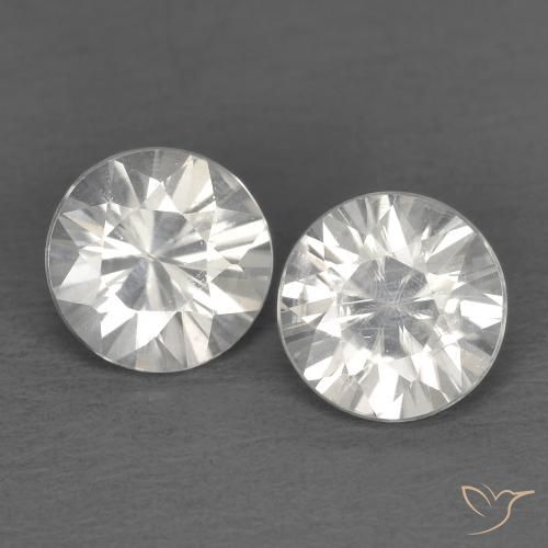 Pedras preciosas de Zircão Branco natural de 1.45 ct, Redondo, VS