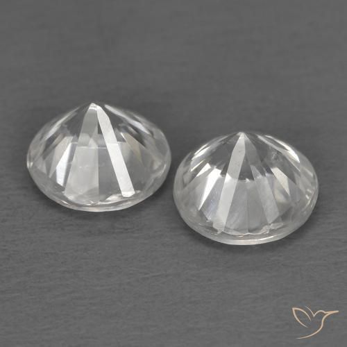 Pedras preciosas de Zircão Branco natural de 1.45 ct, Redondo, VS