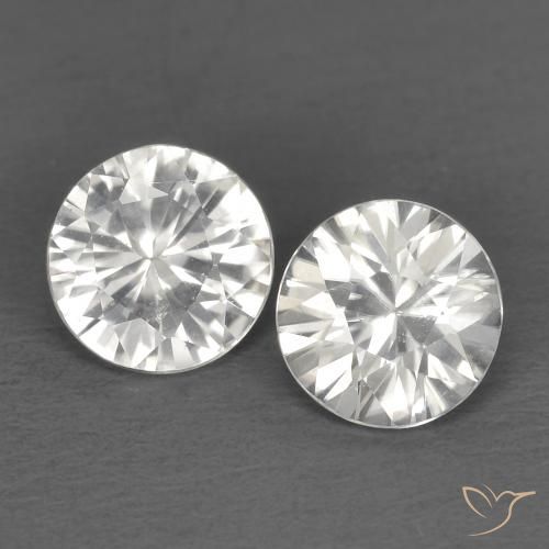 1.29ctw Natural Branco Zircão, Redondo, VS