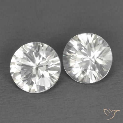 Pedras preciosas de Zircão Branco natural de 1.29 ct, Redondo, VS