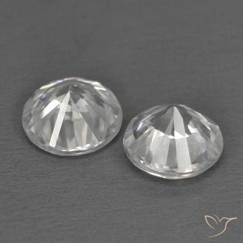 Pedras preciosas de Zircão Branco natural de 1.29 ct, Redondo, VS