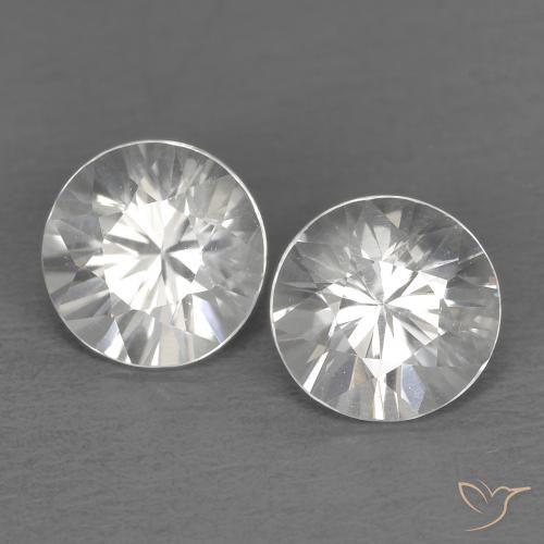 Pedras preciosas de Zircão Branco natural de 1.45 ct, Redondo, VVS
