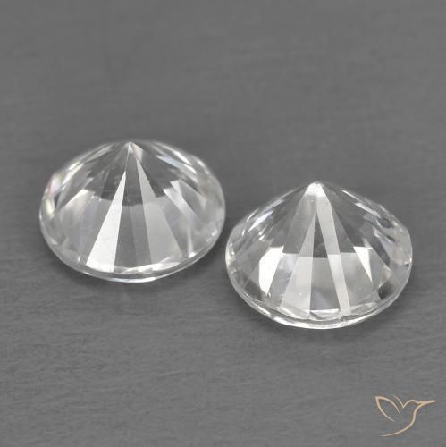 Pedras preciosas de Zircão Branco natural de 1.50 ct, Redondo, VVS