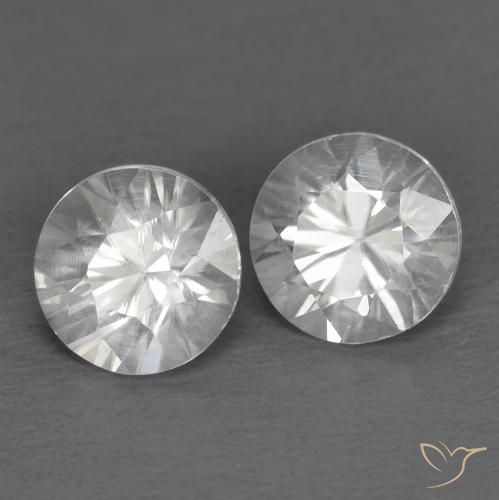 1.49ctw Natural Branco Zircão, Redondo, VVS-VS