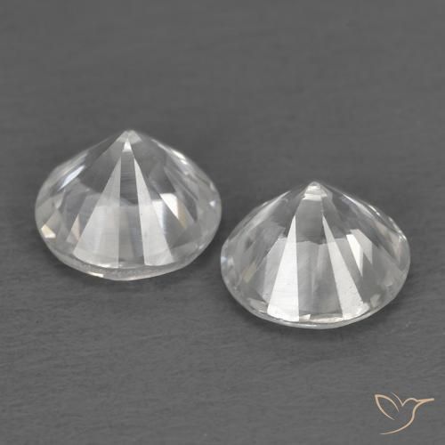 Pedras preciosas de Zircão Branco natural de 1.49 ct, Redondo, VVS-VS