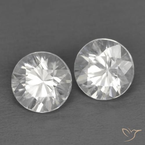 Pedras preciosas de Zircão Branco natural de 1.54 ct, Redondo, VVS