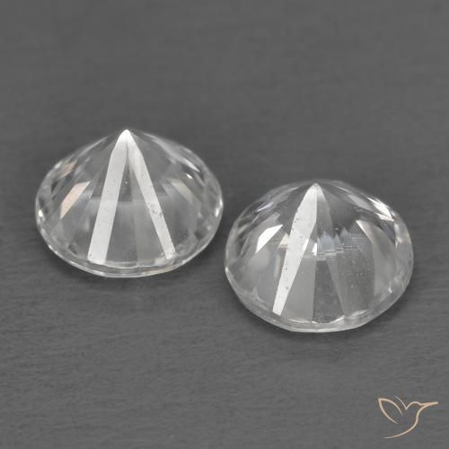 Pedras preciosas de Zircão Branco natural de 1.54 ct, Redondo, VVS