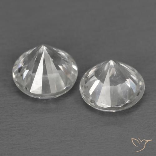 Pedras preciosas de Zircão Branco natural de 1.66 ct, Redondo, VVS