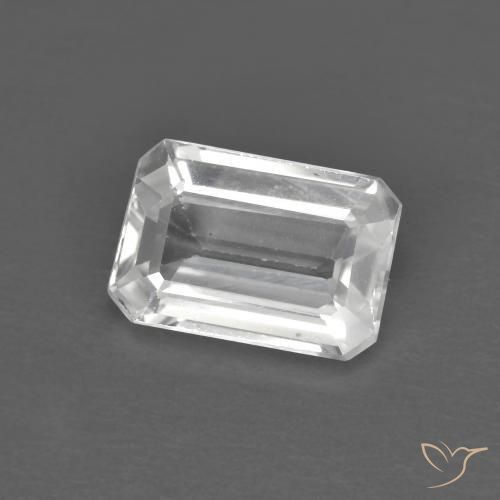 1.34ct Natural Branco Zircão, Corte Esmeralda, VVS-VS