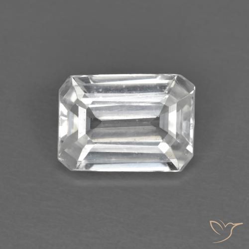 1.43ct Natural Branco Zircão, Corte Esmeralda, VVS-VS
