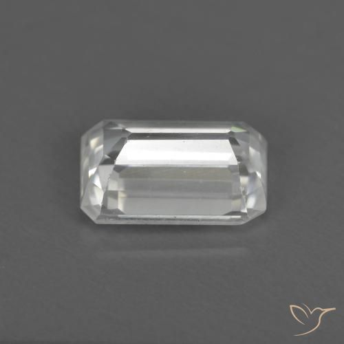 Zircão Branco Natural 1.55ct, Corte Octógono / Esmeralda, VS